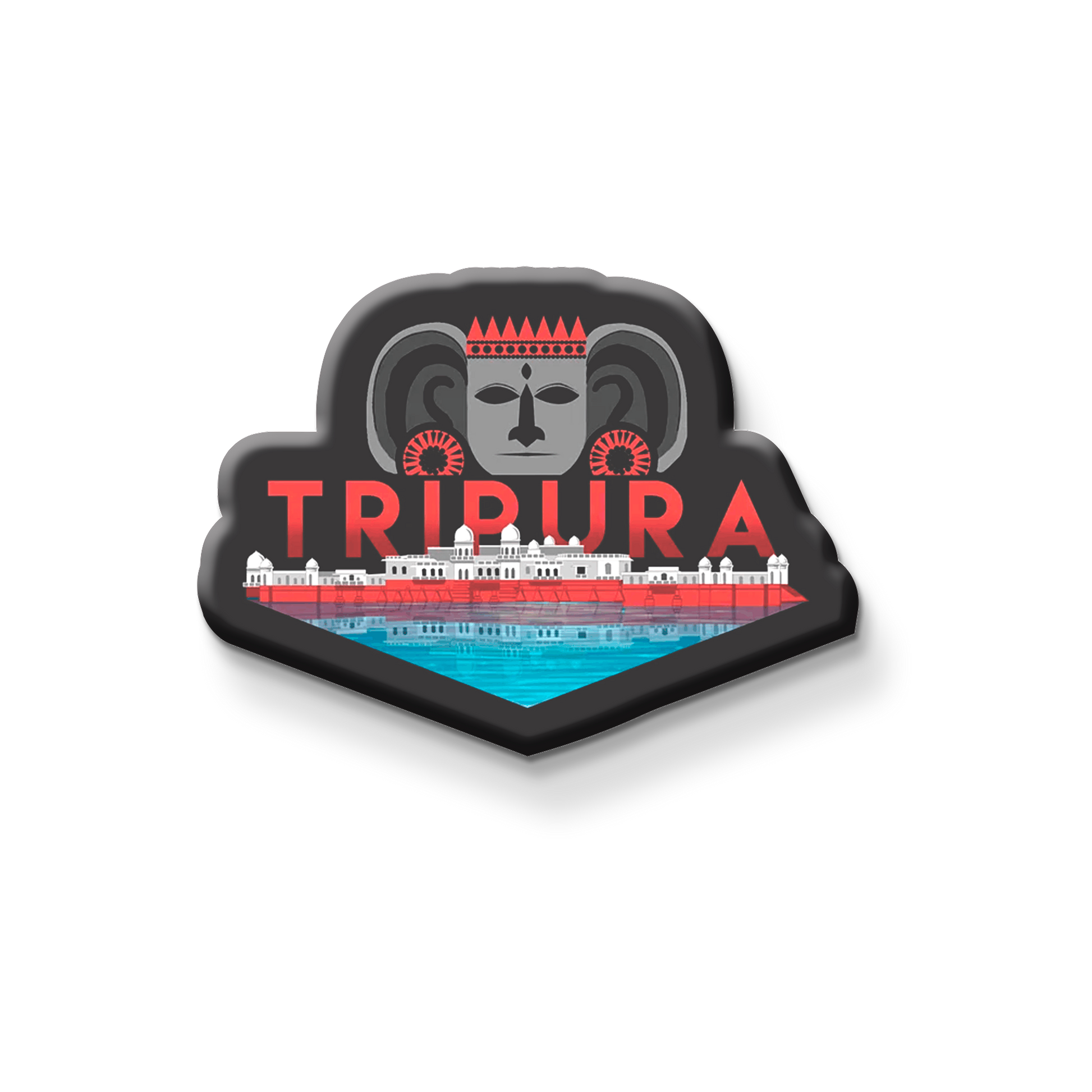 Stickerji Tripura Wooden Fridge Magnet - Souvenir travel keepsake gift - View 2
