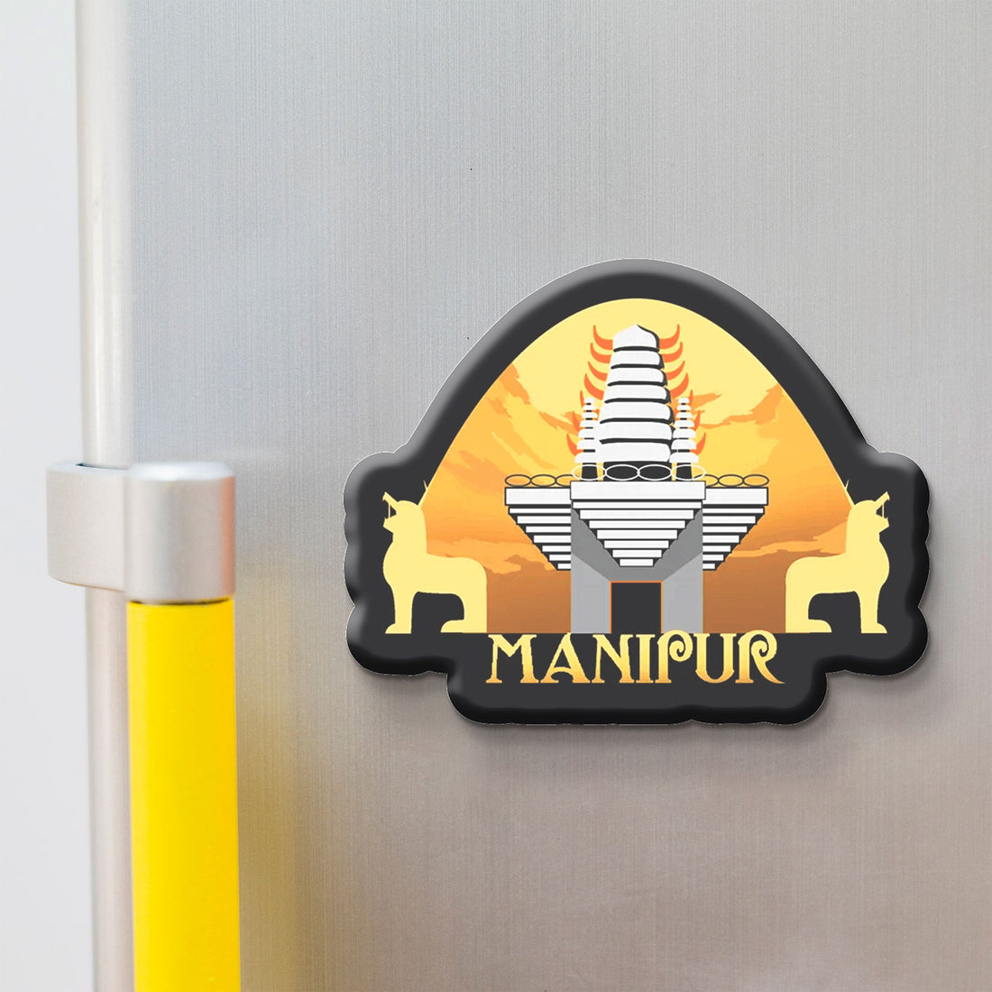 Stickerji Manipur Wooden Fridge Magnet - Souvenir travel keepsake gift