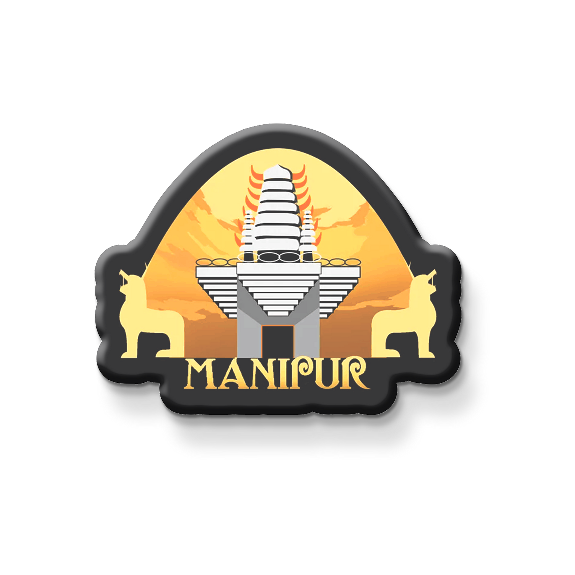 Stickerji Manipur Wooden Fridge Magnet - Souvenir travel keepsake gift - View 2