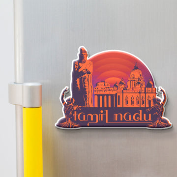 Stickerji Tamil Nadu Wooden Fridge Magnet - Souvenir travel keepsake gift