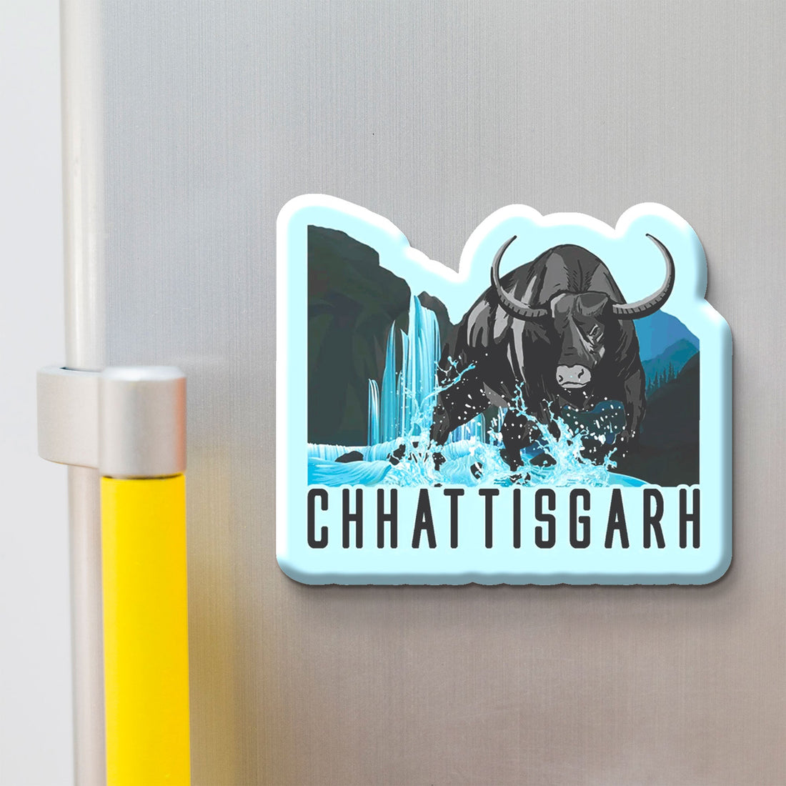 Stickerji Chhattisgarh Wooden Fridge Magnet - Souvenir travel keepsake gift