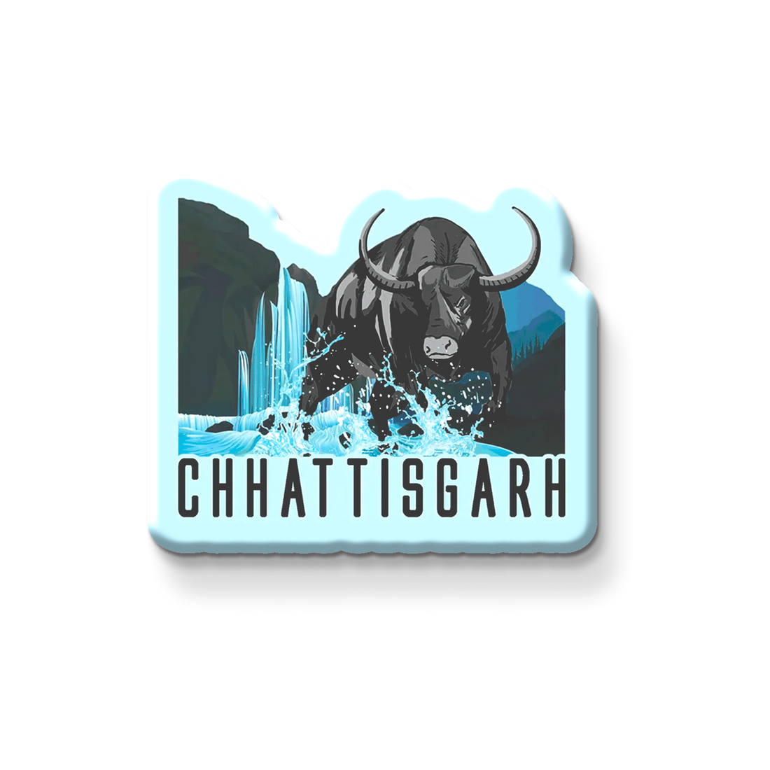 Stickerji Chhattisgarh Wooden Fridge Magnet - Souvenir travel keepsake gift