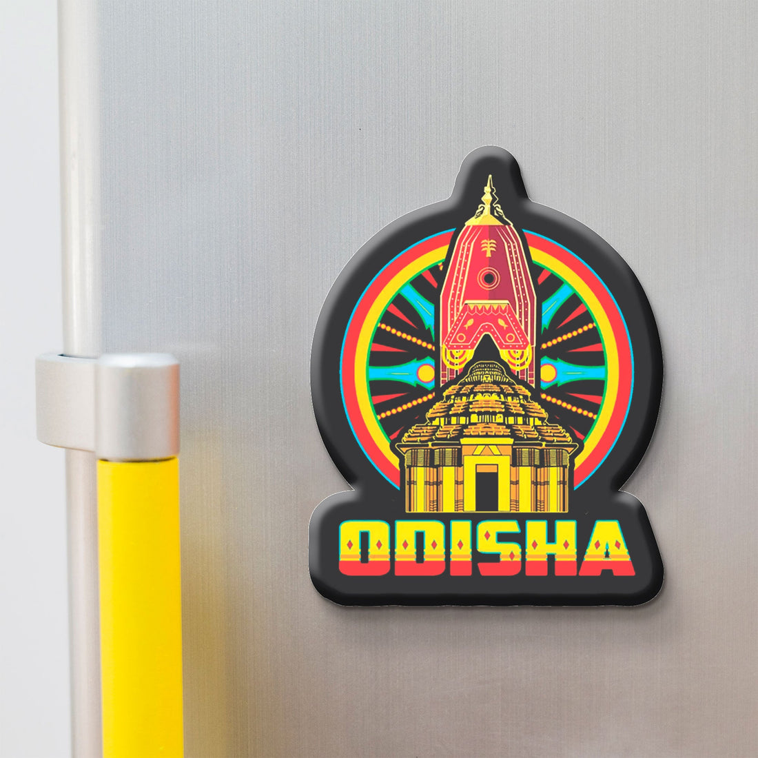 Stickerji Odisha Wooden Fridge Magnet - Souvenir travel keepsake gift