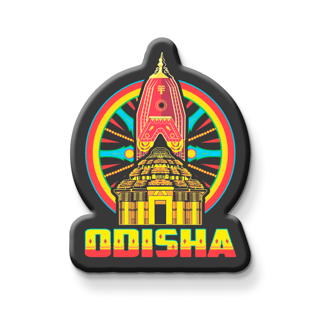 Stickerji Odisha Wooden Fridge Magnet - Souvenir travel keepsake gift