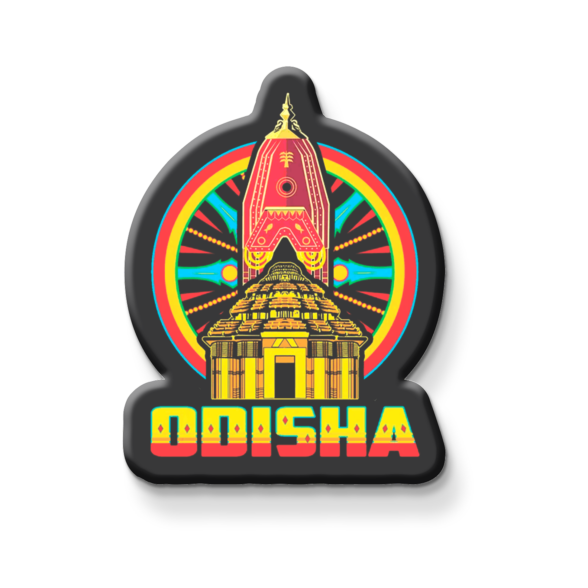 Stickerji Odisha Wooden Fridge Magnet - Souvenir travel keepsake gift - View 2