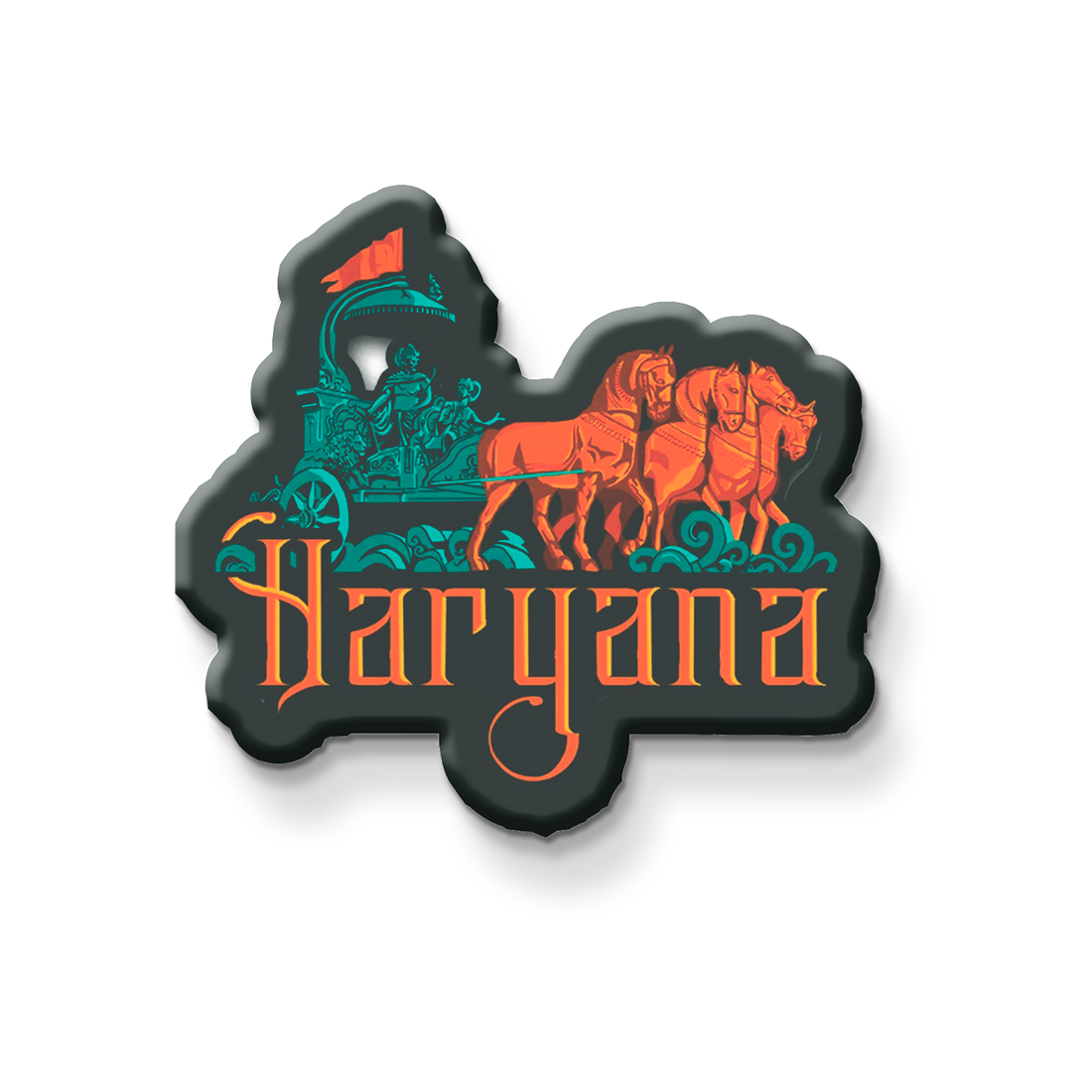 Stickerji Haryana Wooden Fridge Magnet - Souvenir travel keepsake gift