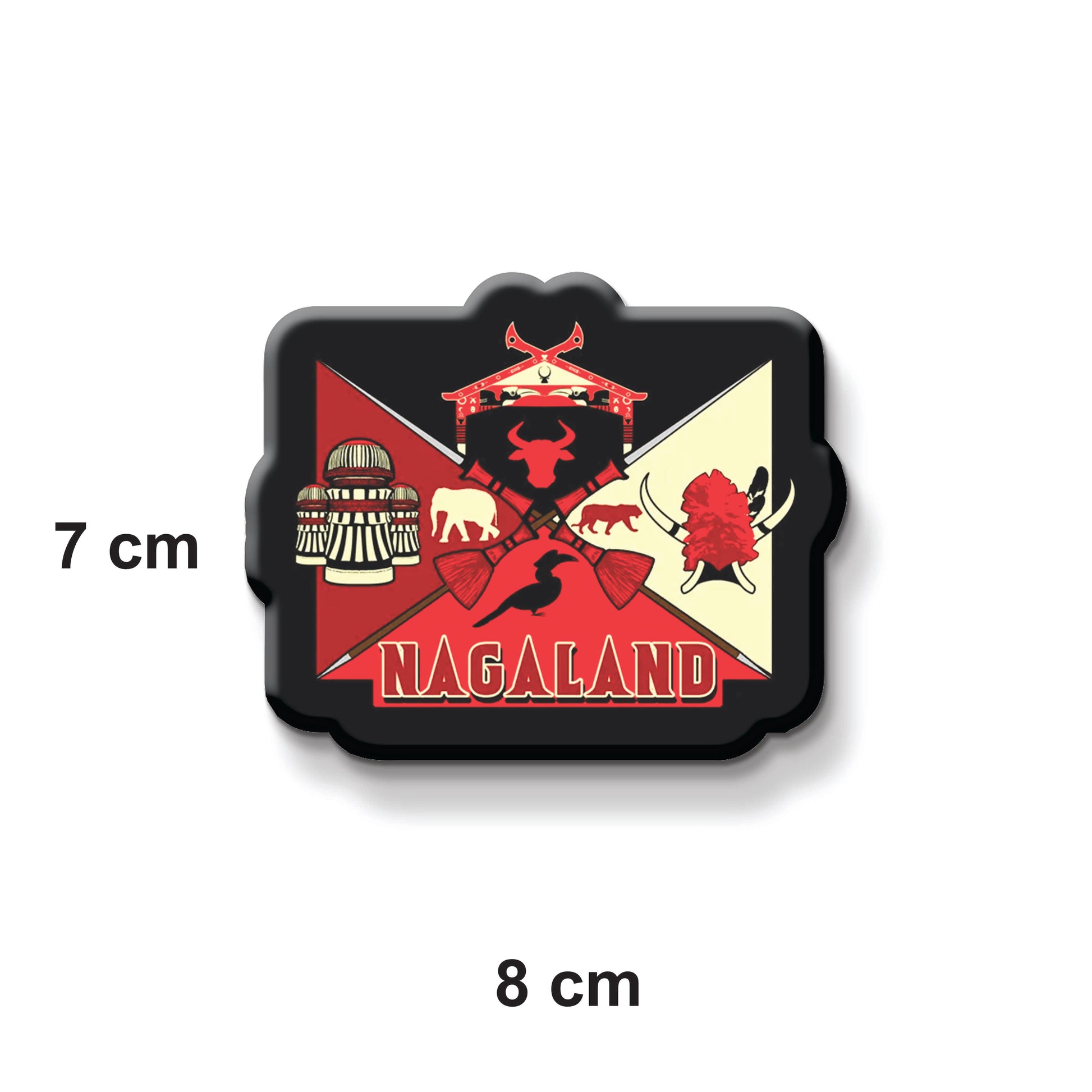 Stickerji Nagaland Wooden Fridge Magnet - Souvenir travel keepsake gift - View 3