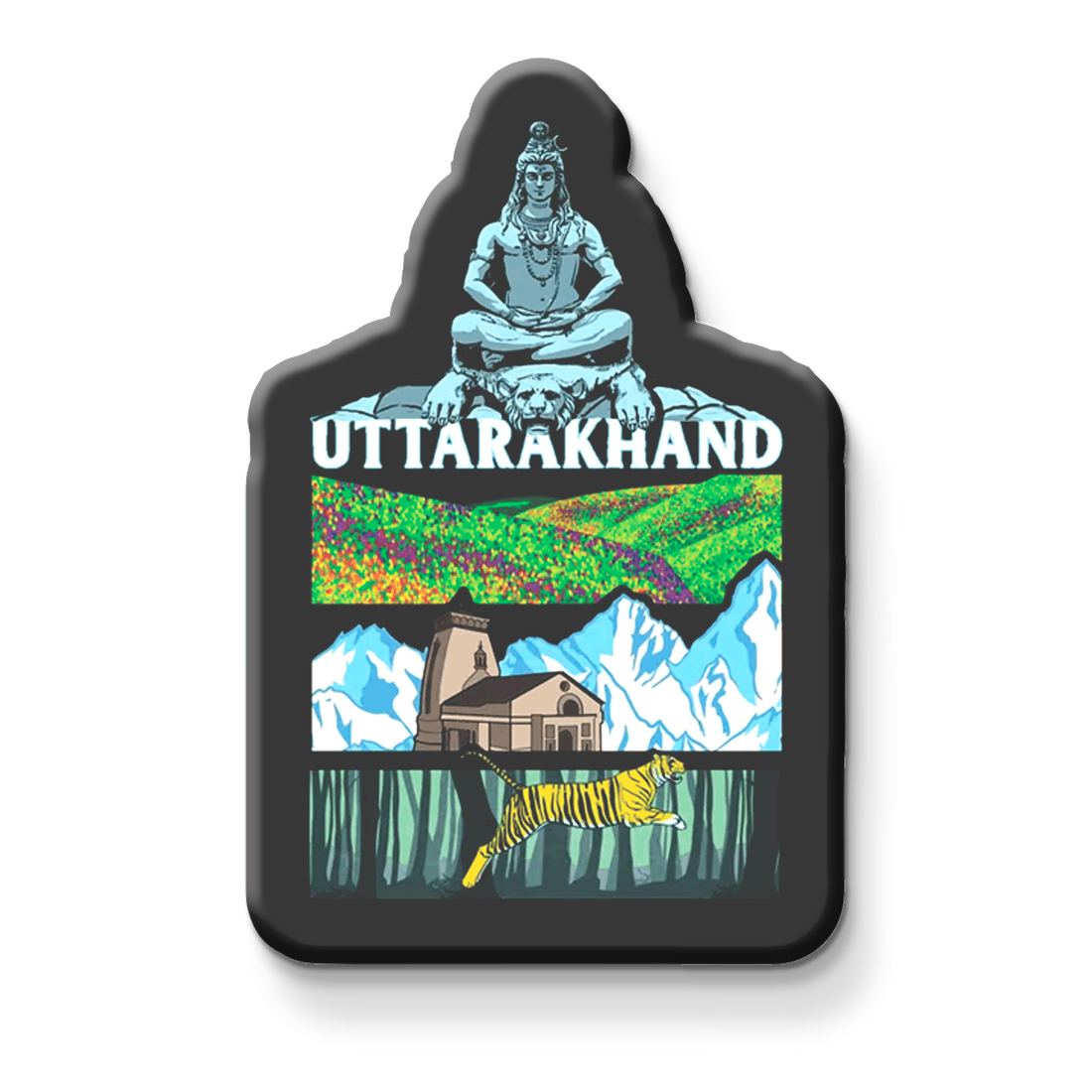 Stickerji Uttarakhand Wooden Fridge Magnet - Souvenir travel keepsake gift