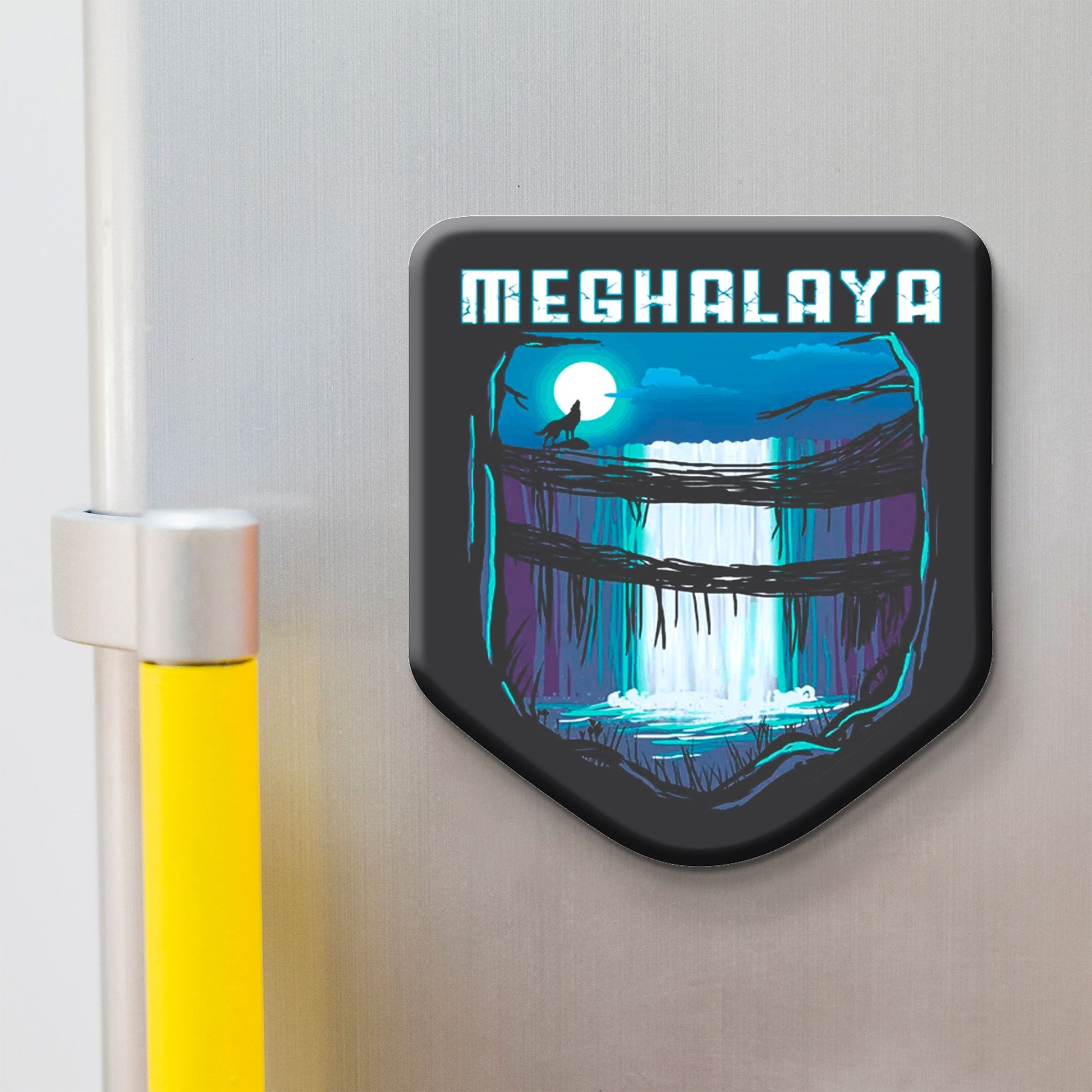 Stickerji Meghalaya Wooden Fridge Magnet - Souvenir travel keepsake gift