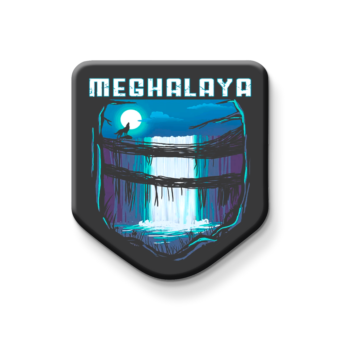 Stickerji Meghalaya Wooden Fridge Magnet - Souvenir travel keepsake gift