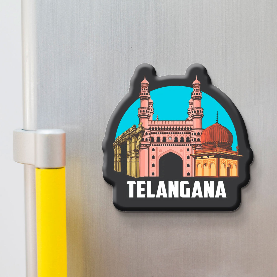 Stickerji Telangana Wooden Fridge Magnet - Souvenir travel keepsake gift