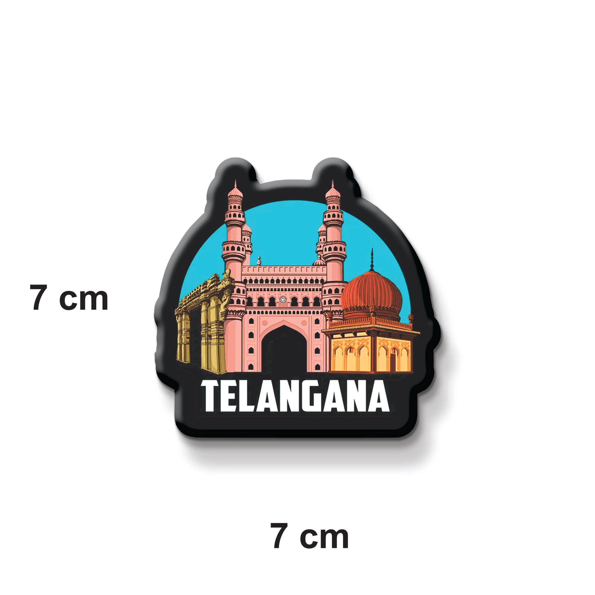 Stickerji Telangana Wooden Fridge Magnet - Souvenir travel keepsake gift - View 3
