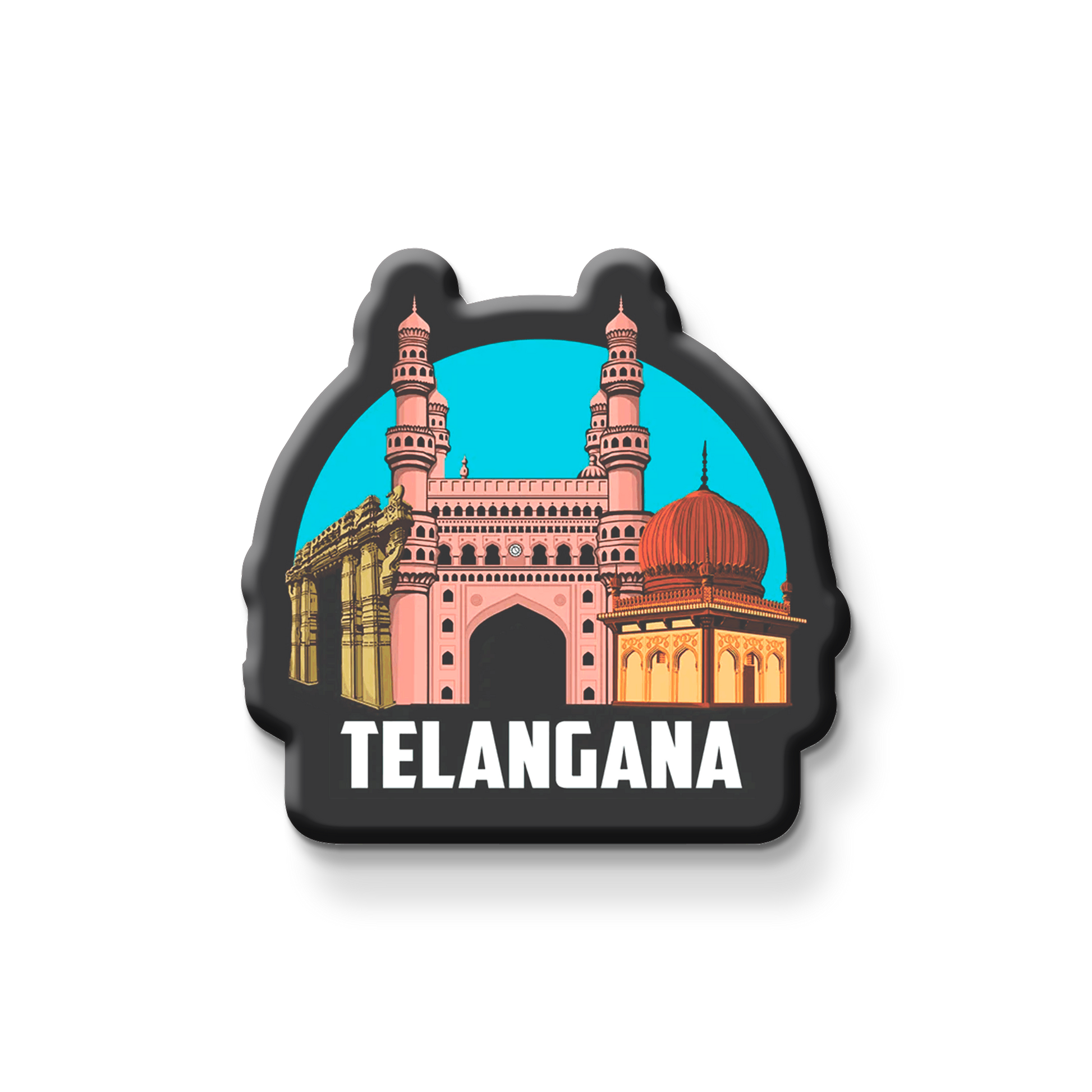 Stickerji Telangana Wooden Fridge Magnet - Souvenir travel keepsake gift - View 2