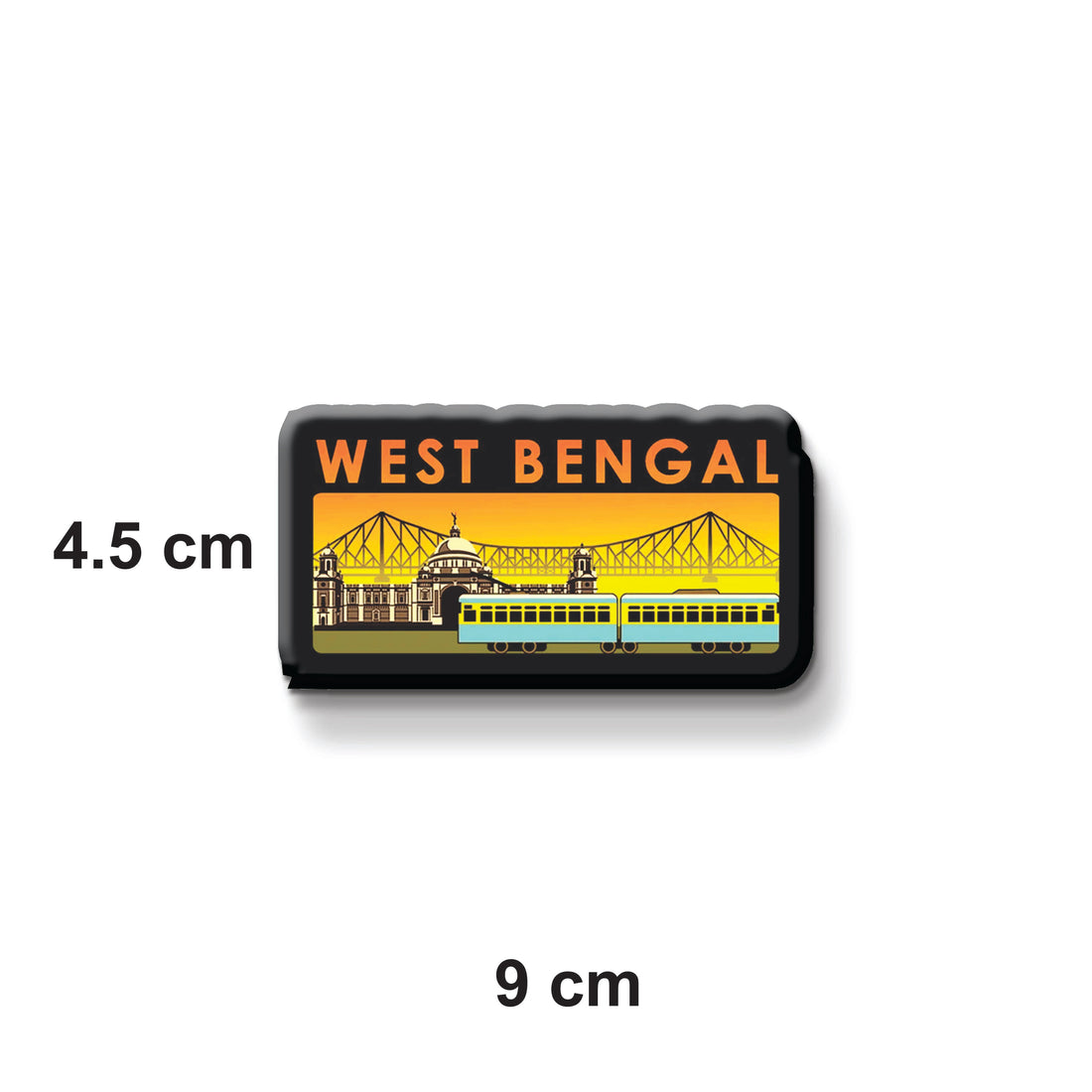 Stickerji West Bengal Wooden Fridge Magnet - Souvenir travel keepsake gift