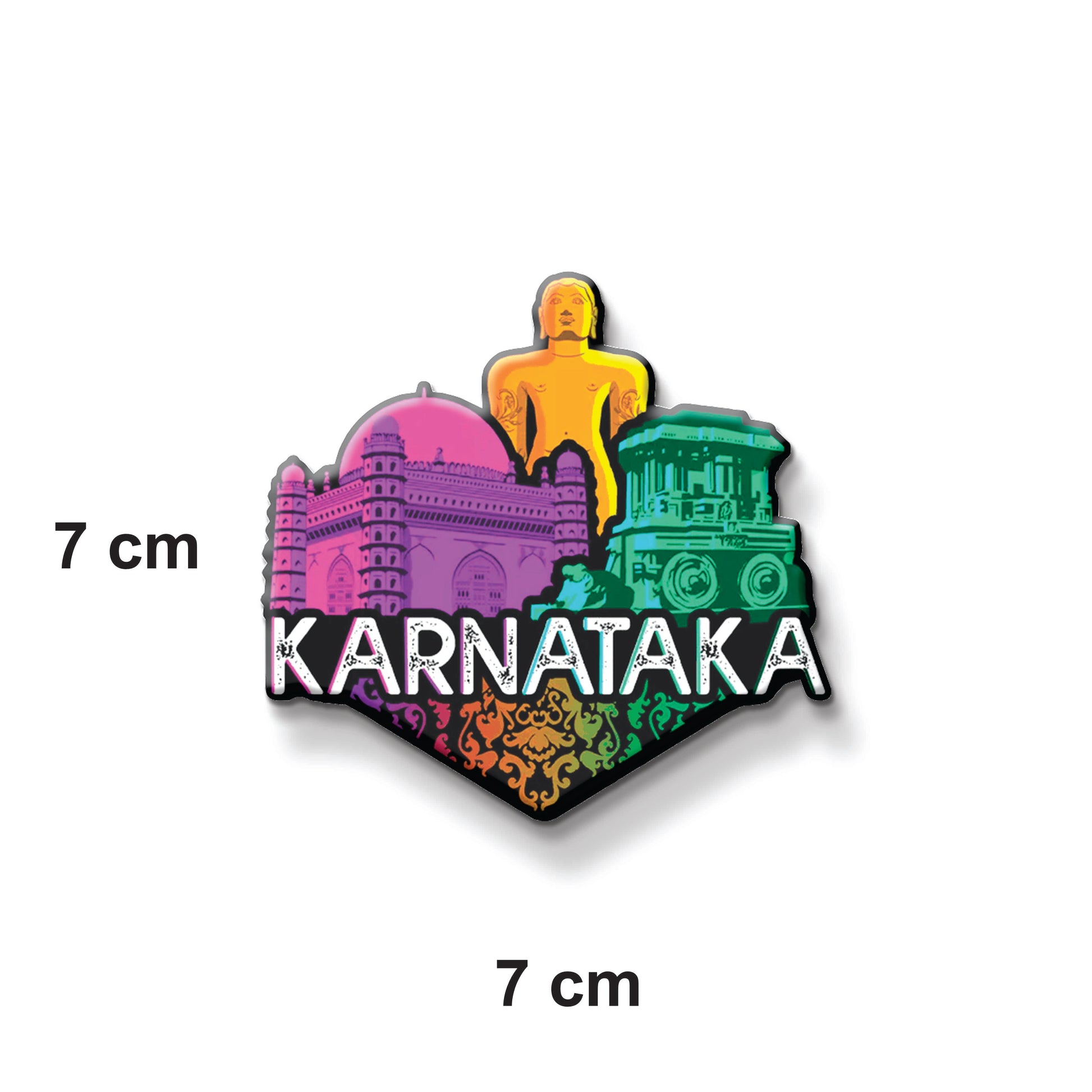 Stickerji Karnataka Wooden Fridge Magnet - Souvenir travel keepsake gift - View 3