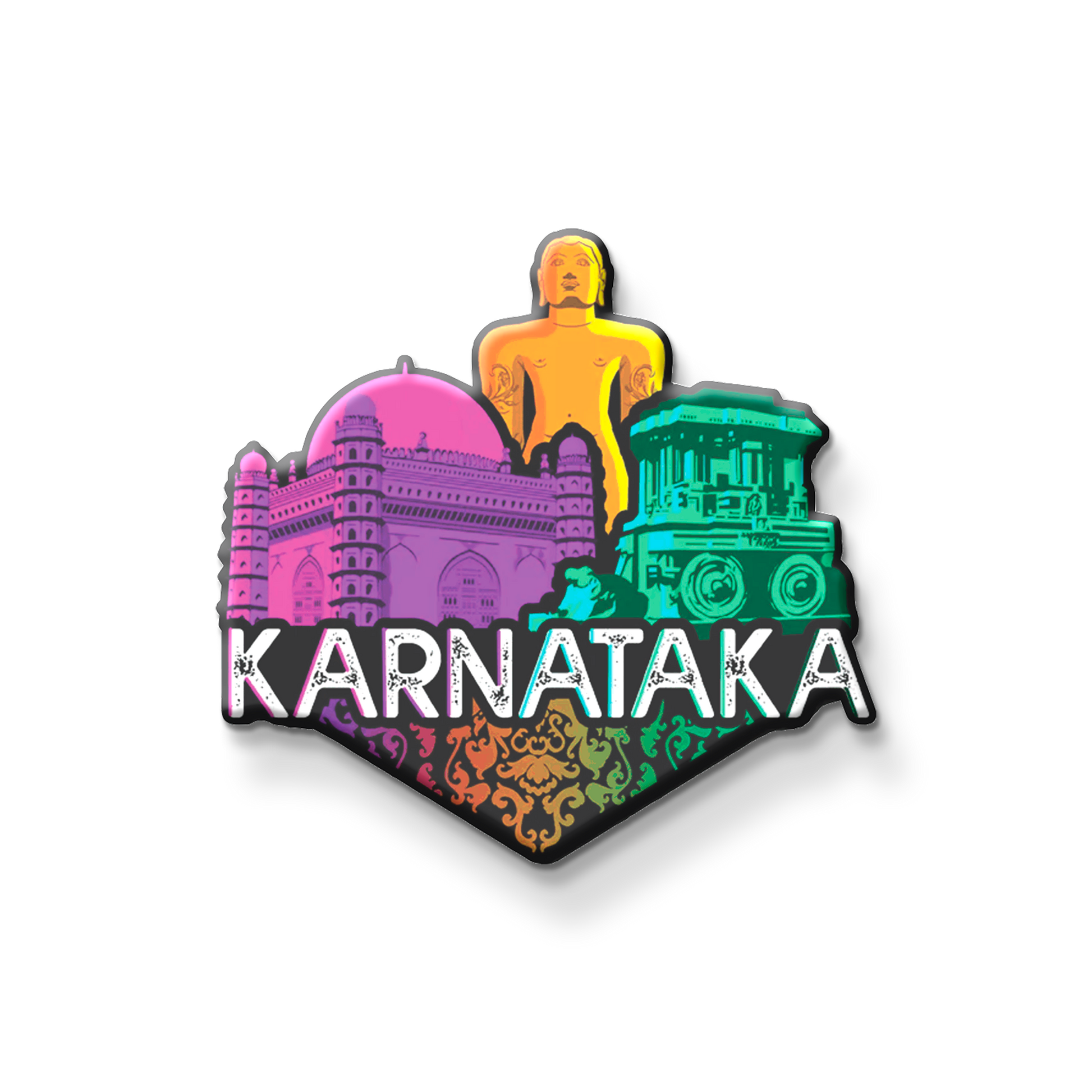 Stickerji Karnataka Wooden Fridge Magnet - Souvenir travel keepsake gift - View 2