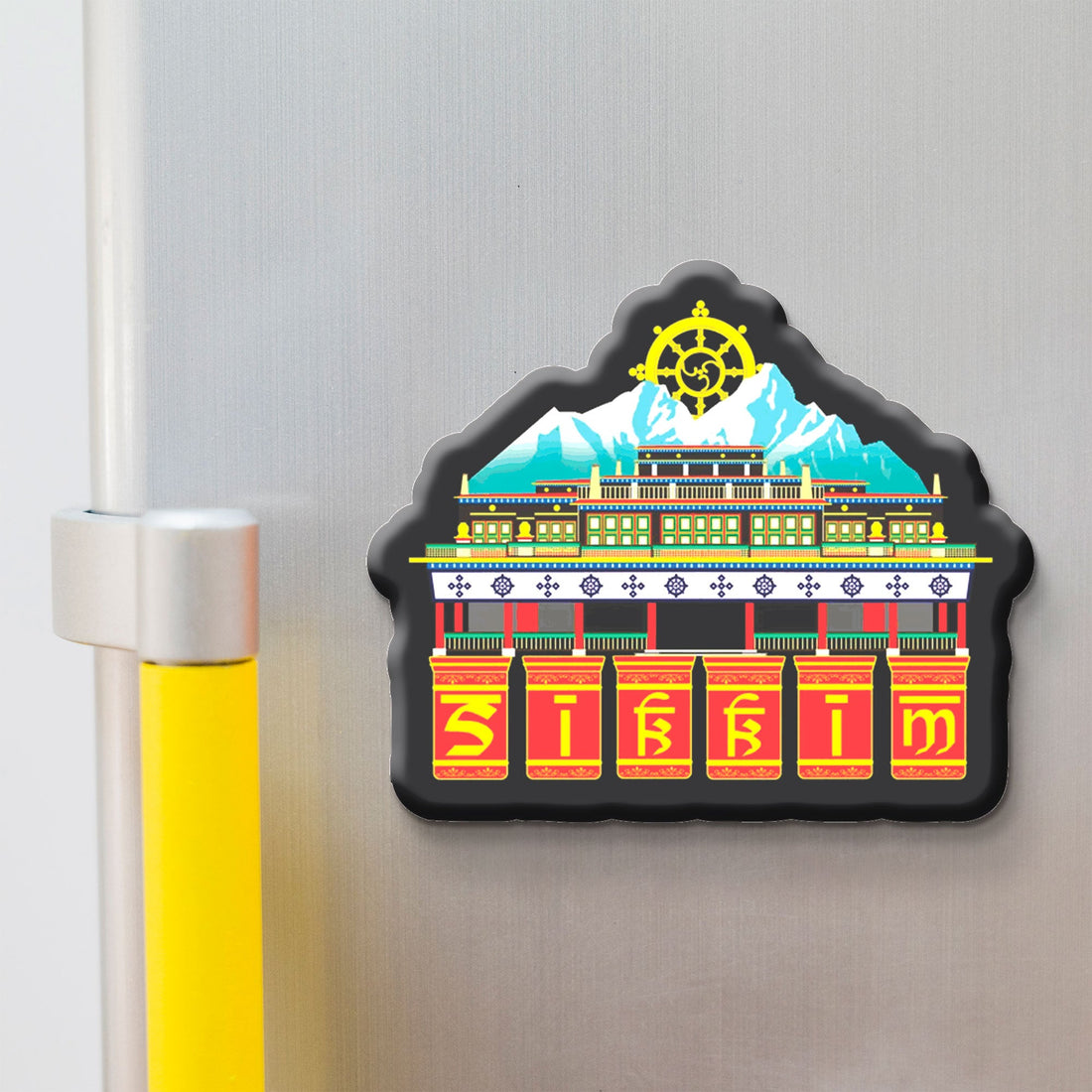 Stickerji Sikkim Wooden Fridge Magnet - Souvenir travel keepsake gift