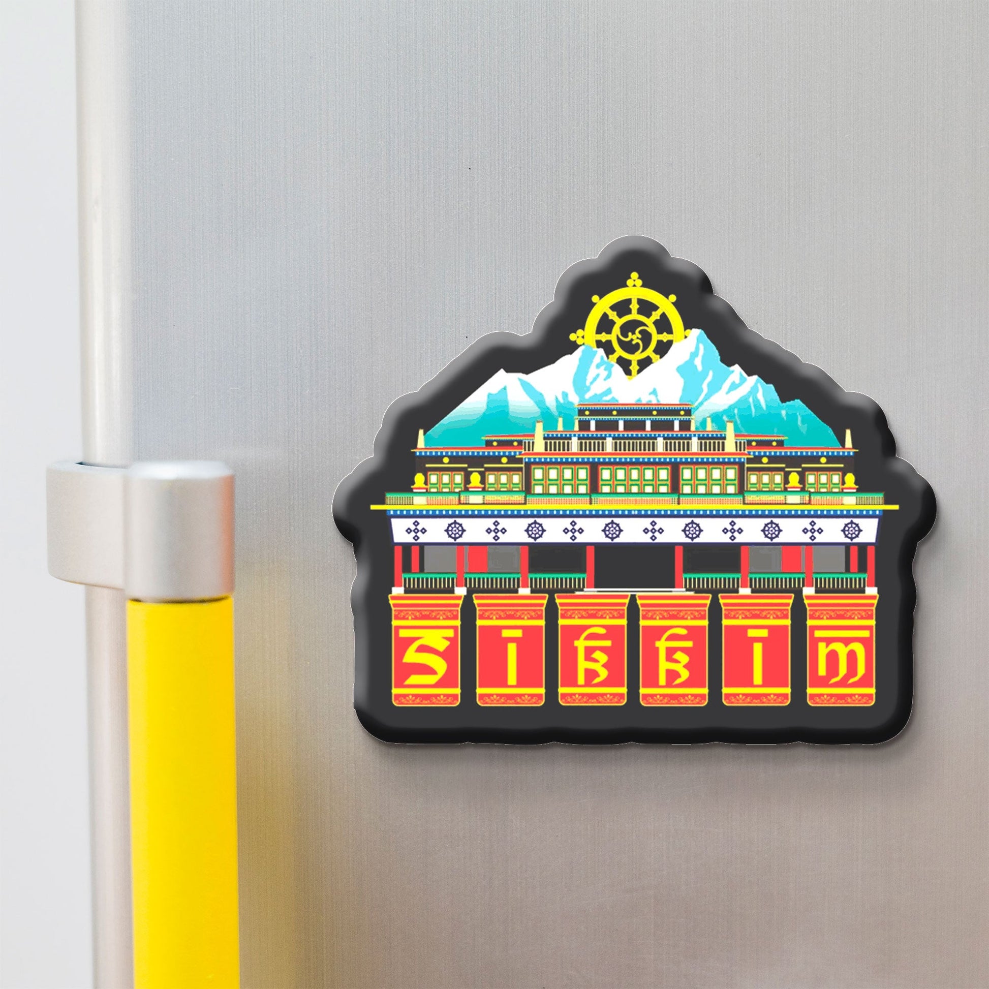 Stickerji Sikkim Wooden Fridge Magnet - Souvenir travel keepsake gift