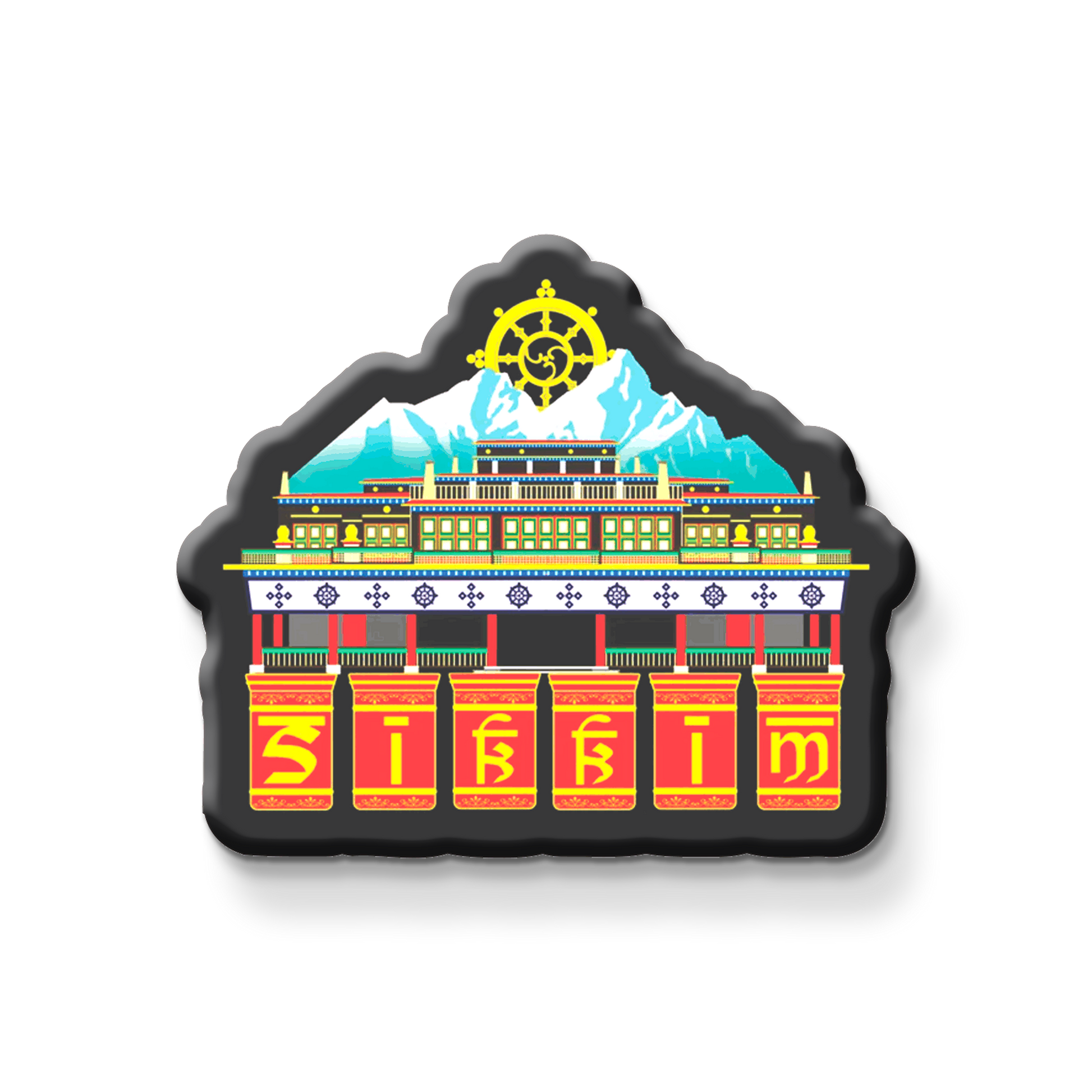 Stickerji Sikkim Wooden Fridge Magnet - Souvenir travel keepsake gift - View 2