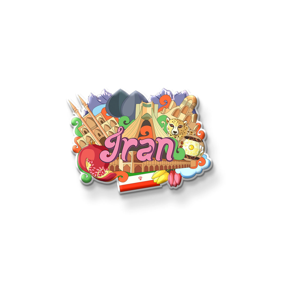 Stickerji Iran Wooden Fridge Magnet - Souvenir travel keepsake gift