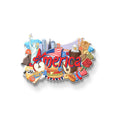 America wooden fridge magnet souvenir front view - MDF USA landmark travel gift by Stickerji