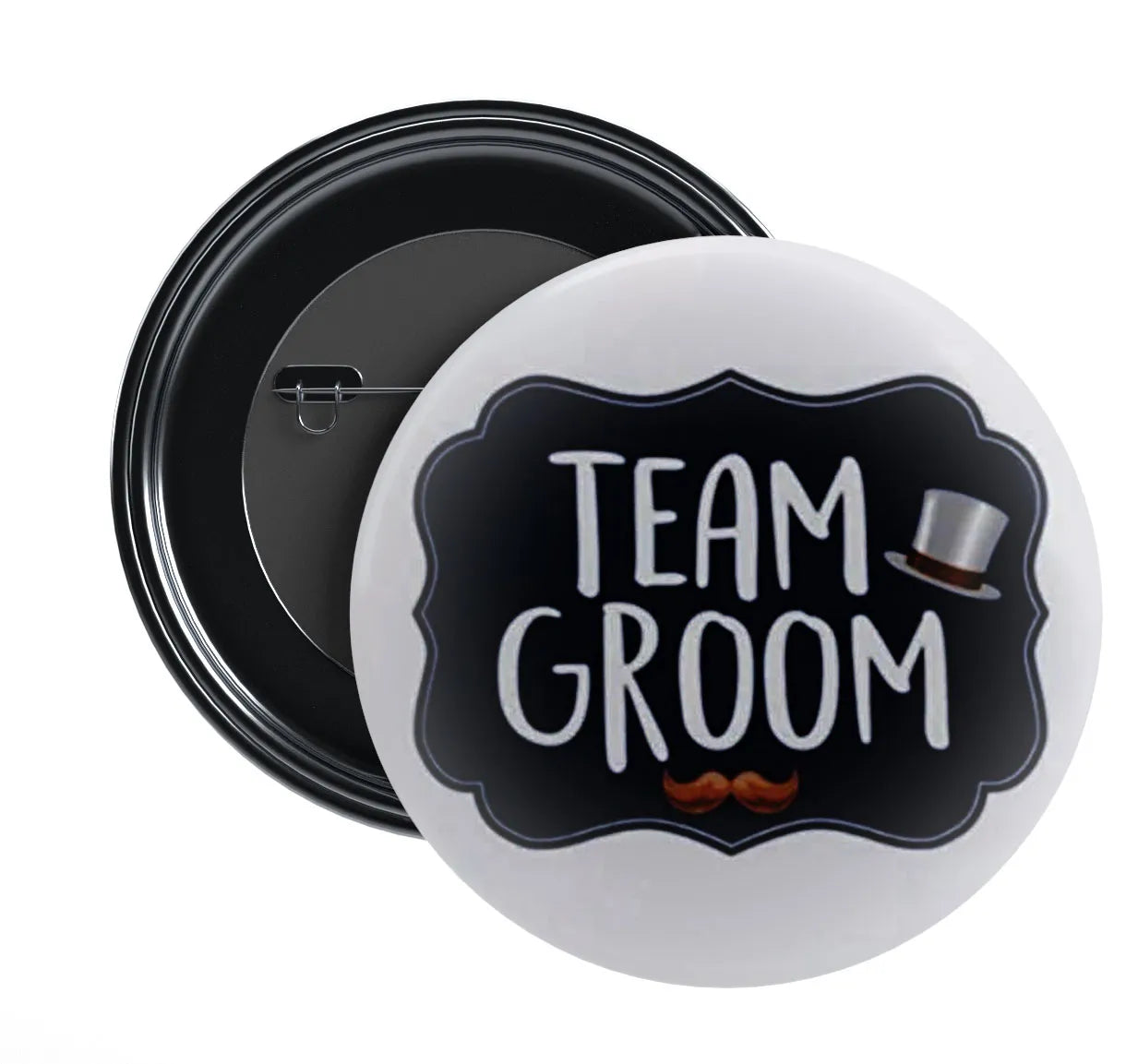Stickerji Team Groom Wedding Badge Design 11 - Pinback button for bridal and groom party