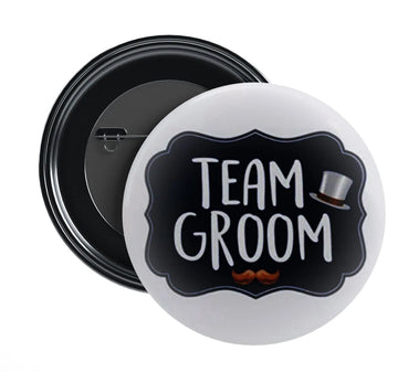 Stickerji Team Groom Wedding Badge Design 11 - Pinback button for bridal and groom party
