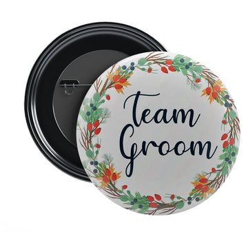 Stickerji Team Groom Wedding Badge Design 12 - Pinback button for bridal and groom party