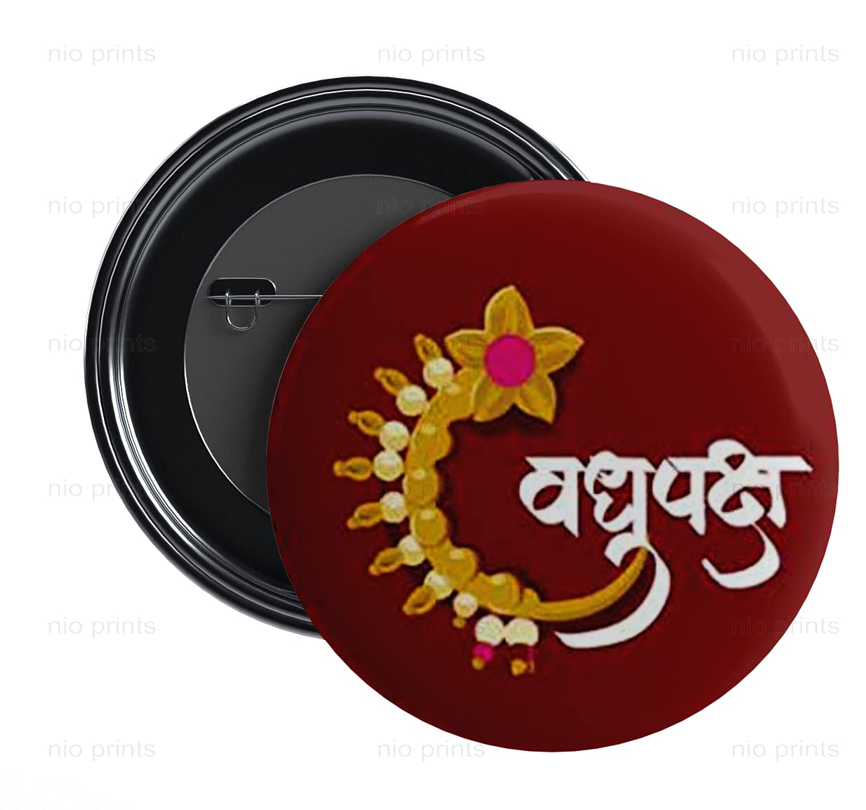 Stickerji Team Bride Wedding Badge Design 14 - Pinback button for bridal and groom party