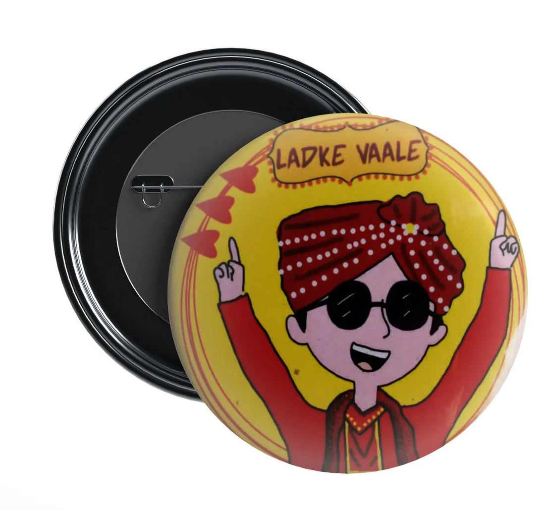 Stickerji Team Groom Wedding Badge Design 1 - Pinback button for bridal and groom party