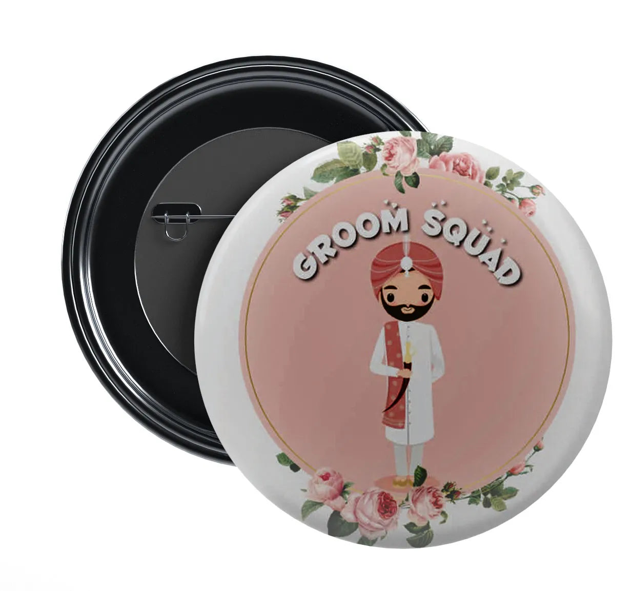 Stickerji Team Groom Wedding Badge Design 8 - Pinback button for bridal and groom party