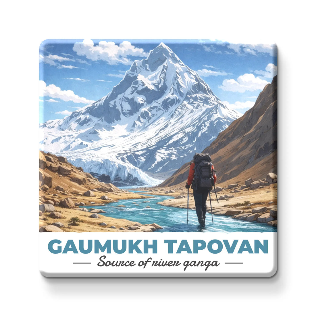 Stickerji Souvenir Wooden Fridge Magnet | GAUMUKH TAPOVAN