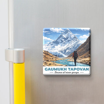 Stickerji Souvenir Wooden Fridge Magnet | GAUMUKH TAPOVAN