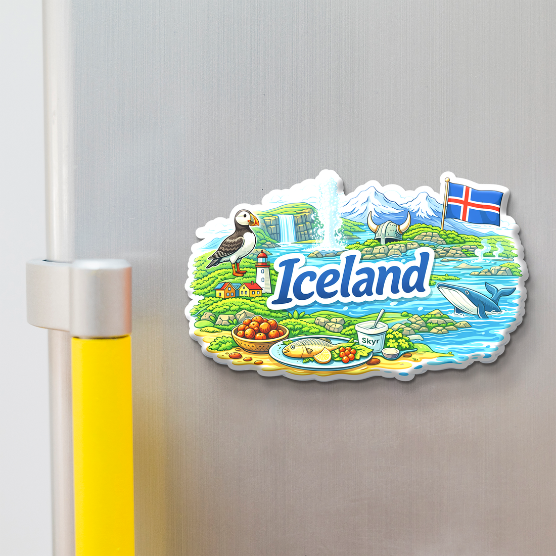 Stickerji Iceland Wooden Fridge Magnet - Souvenir travel keepsake gift