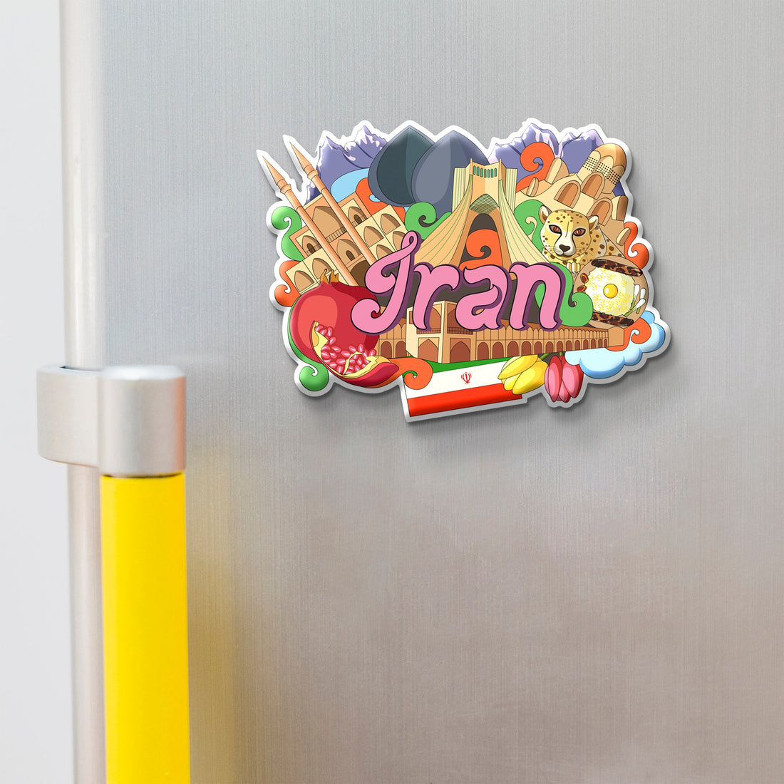 Stickerji Iran Wooden Fridge Magnet - Souvenir travel keepsake gift