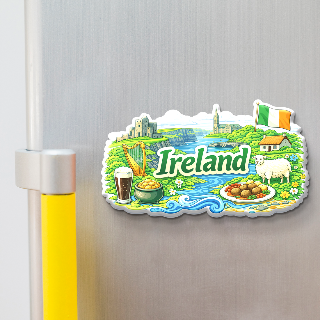 Stickerji Ireland Wooden Fridge Magnet - Souvenir travel keepsake gift