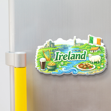 Stickerji Ireland Wooden Fridge Magnet - Souvenir travel keepsake gift