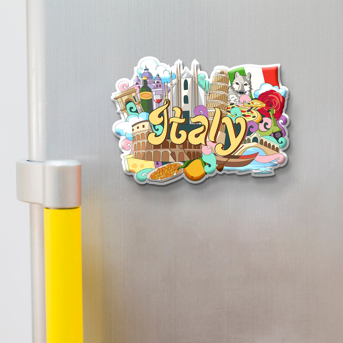 Stickerji Italy Wooden Fridge Magnet – Premium MDF souvenir travel keepsake gift for Italy lovers