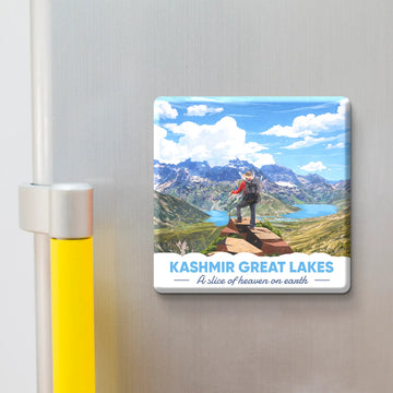 Stickerji Souvenir Wooden Fridge Magnet | KASHMIR GREAT LAKES