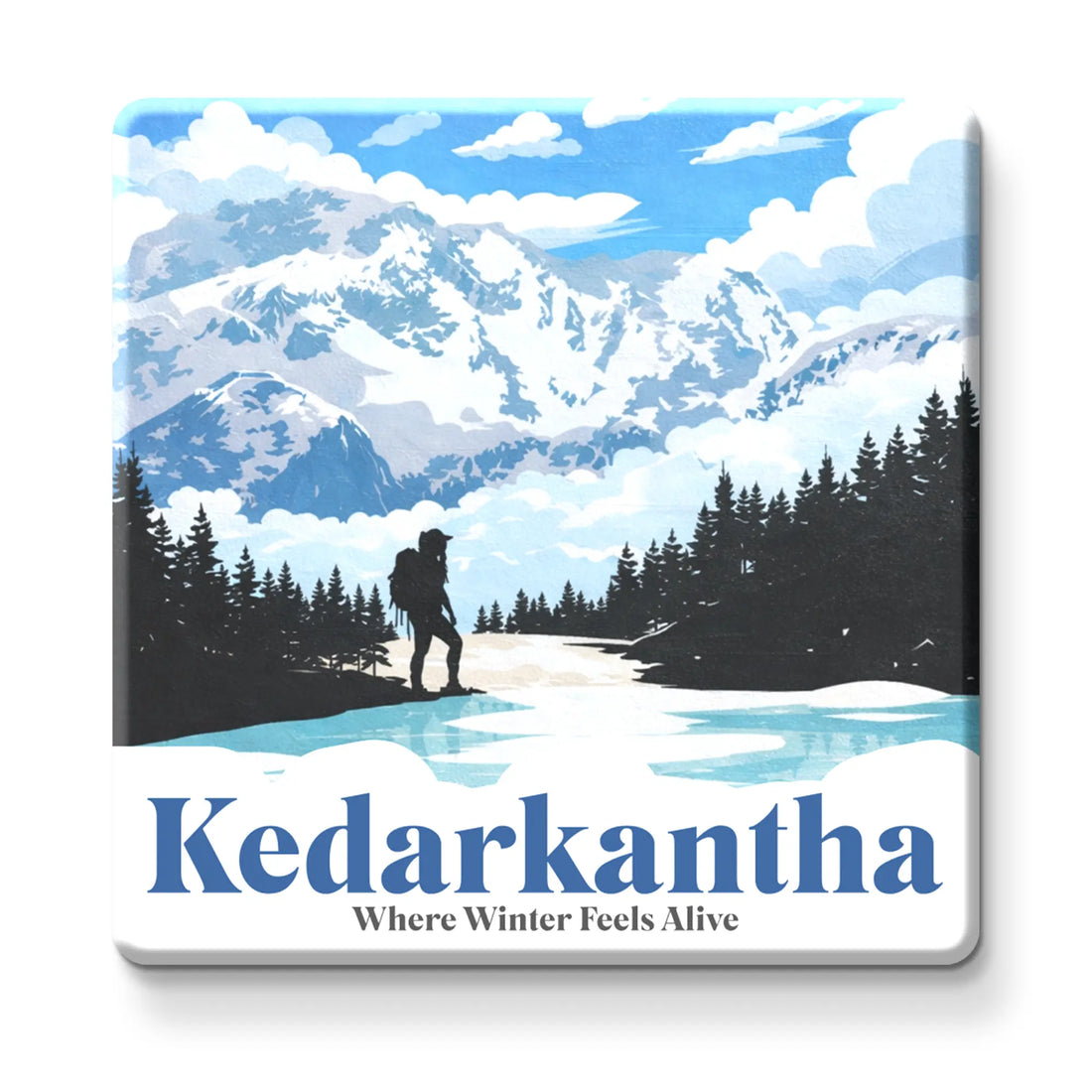 Stickerji Souvenir Wooden Fridge Magnet | KEDARKANTHA