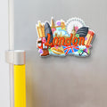 Stickerji London Wooden Fridge Magnet – Handcrafted MDF souvenir with Big Ben & Tower Bridge design, UK travel gift