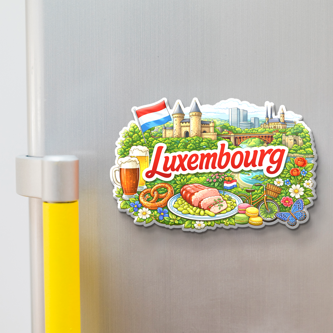 Stickerji Luxembourg Wooden Fridge Magnet - Souvenir travel keepsake gift