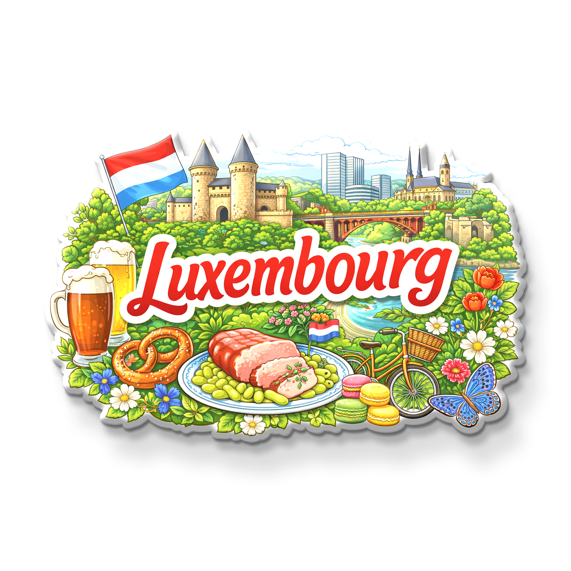 Stickerji Luxembourg Wooden Fridge Magnet - Souvenir travel keepsake gift - View 2