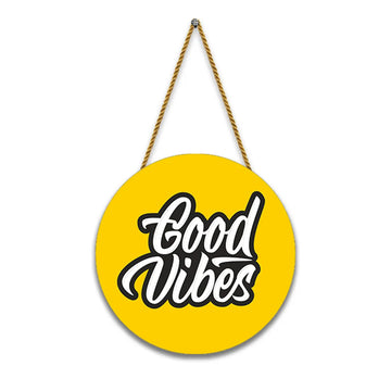 Stickerji Wooden Wall Hanging for Home Decoration | Good Vibes