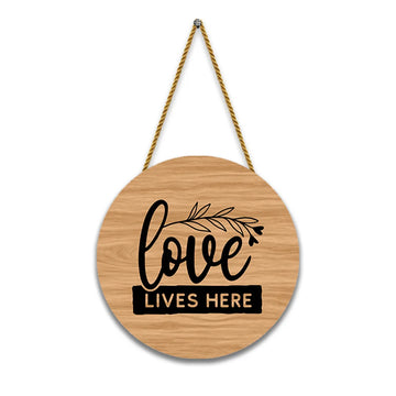 Stickerji Wooden Wall Hanging for Home Decoration | Love lives here