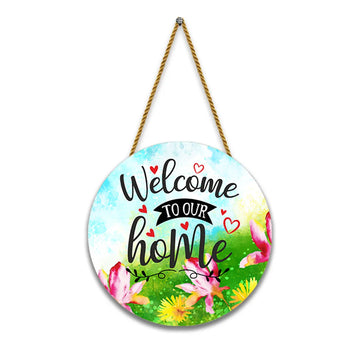 Stickerji Wooden Wall Hanging for Home Decoration | Welcome to our Home 02