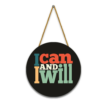 Stickerji Wooden Wall Hanging for Home Decoration | I CAN AND I WILL