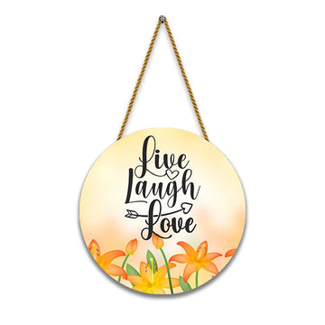 StickerjiWooden Wall Hanging for Home Decoration | Live Laugh Love 01