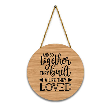 Stickerji Wooden Wall Hanging for Home Decoration | AND SO Together They built A life they LOVED 01