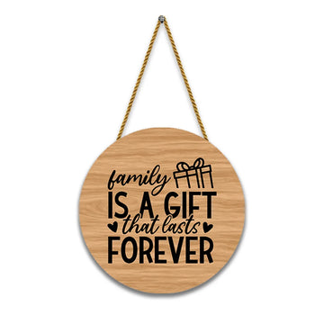 Stickerji Wooden Wall Hanging for Home Decoration | Family is a gift that lasts forever